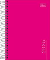 Agenda Espiral Diária 11,7x16,4cm Pepper Rosa Tilibra 2025