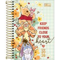Agenda Espiral Diária 12,9 x 18,7 cm Pooh 2026 - Fundo Verde - Keep Friends