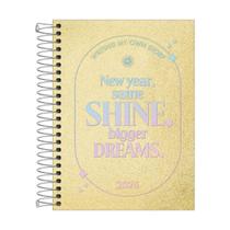 Agenda Espiral Diária Shine 2026 - Dourado - Tilibra
