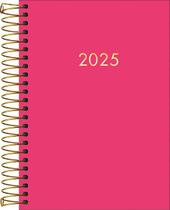 Agenda Espiral Executiva Diária 12,9x18,7cm Napoli Pink 2025 Tilibra