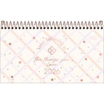 Agenda Espiral Semanal de Bolso 16,7 x 8,9 cm Soho 2026 - Fundo Bege com Xadrez Agenda Espiral Semanal de Bolso 16,7 x 8,9 cm Soho 2026 - Fundo Bege com Xadrez