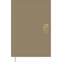 Agenda Executiva Costurada Diária 13,4 x 19,2 cm Napoli Cores 2026 - Cinza