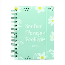 Agenda Floral Capa Dura 2025 Papel Off-Set Encadernação Espiral Color