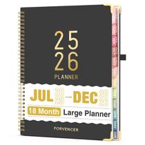 Agenda Forvencer Academic 2025-2026 18 meses 21,6 x 27,9 cm preta