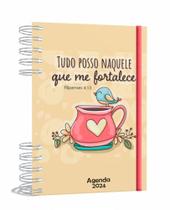 Agenda Gospel Cristã 2024 - aquele que me fortalece - A5 2024 - Um Versículo em Todos os Dias
