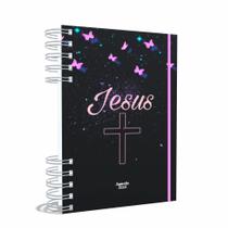 Agenda Gospel Cristã 2024 Datada - Jesus Borboletas Rosas - A5 2024 - Lissie Papeleria