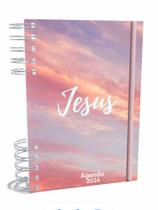 Agenda Gospel Cristã 2024 - Jesus Céu Rosa 02 - A5 2024 - Um Versículo em Todos os Dias