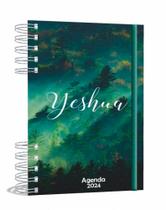 Agenda Gospel Cristã 2024 - Yeshua floral verde - A5 2024 - Um Versículo em Todos os Dias