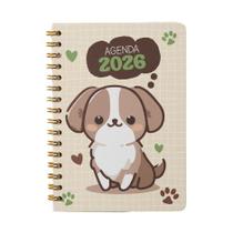 Agenda Infantil Espiral Cachorros Com Glitter 2026 168 Folhas