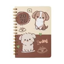 Agenda Infantil Espiral Cachorros Com Glitter 2026 168 Folhas