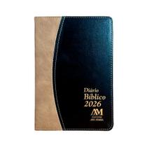 Agenda Luxo Diário Bíblico 2026 Capa Marrom pano couro