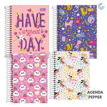 Agenda M4 Pepper Espiral 2026 Feminina Decorada - Tilibra