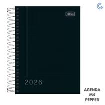 Agenda M4 Pepper Espiral 2026 Preta- Tilibra
