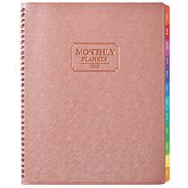 Agenda mensal Artfan 2025 Saffiano Leather Pink 21x29cm