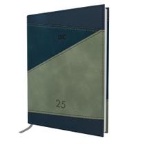 Agenda Mini Executiva Costurada Azul e Cinza 2025 - DAC