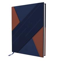 Agenda Mini Executiva Costurada Azul e Marrom 2025 - DAC