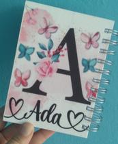 Agenda Personalizada Permanente 15.5 x 11cm Letra do Alfabeto e seu Nome