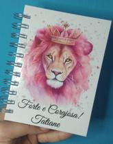 Agenda Personalizada Permanente e Anual Leão Rosa Forte e Corajosa
