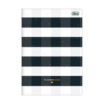 Agenda Planner 2023 TILIBRA West Village Grampeado 17,8 x 25,4 cm - Branco e Preto Xadrez