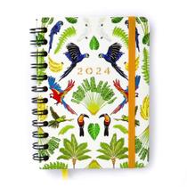 Agenda Planner 2024 CICERO Wire-o Semanal Journal 11,5 x 16cm - Pólen/Tropicalia Caramelo - Cícero