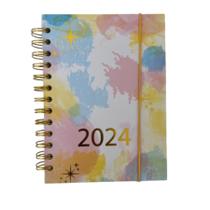 Agenda Planner 2024 Espiral Capa Dura Diário com Marcador