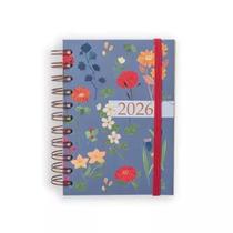 Agenda planner 2026 ana luiza diária pequena espiral duplo garden azul