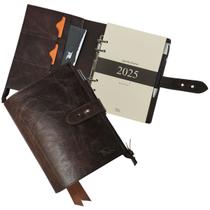 Agenda Planner Couro 2025 231-R Personalizada Raffai Couros