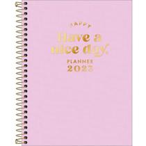 Agenda Planner Espiral Happy Rosa M7 2023 - Tilibra