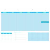 Agenda Planner Permanente Bloco Semanal 20 Folhas A4 Azul Pacote com 05