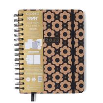 Agenda planner wire o 2025 kraft semanal notas c/ divisorias a5 flores mini