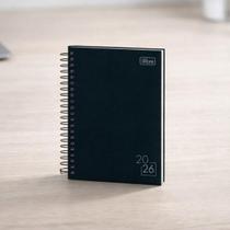 Agenda Preta Spice 2026 14x20 Cm Tilibra Costurada 160 Fls