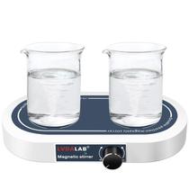 Agitador magnético LVDALAB Dual de 2 posições 2x500mL com barras de agitação