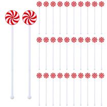 Agitadores de Bebidas de Natal SiliFine - 30 Unidades de Palitos Giratórios de Plástico Agitadores de Bebidas de Natal SiliFine - 30 Unidades de Palitos Giratórios de Plástico