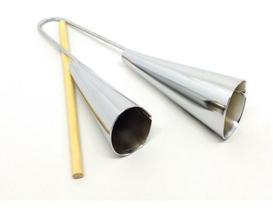 Agogô Duplo Médio Cromado - Torelli To 015 C/ Baqueta Agogô Duplo Médio Cromado - Torelli To 015 C/ Baqueta