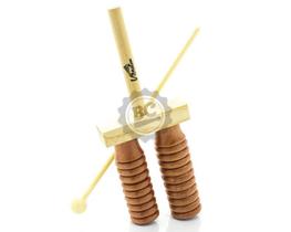 Agogô JOG Vibratom P5202 duplo com som de reco-reco, trac e bloco sonoro (Musicalização Infantil)