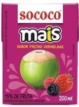 Agua de coco mais frutas vermelhas 200ml - SOCOCO