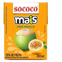 Água de Coco Mais Maracujá 200ml - Embalagem com 24 Unidades - Sococo