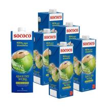 Água De Coco Natural Sococo Caixa 1L Kit com 6 Unidades