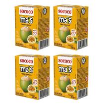 Água De Coco Sococo Mais de Maracuja 200ml - Kit Com 4