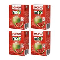 Água De Coco Sococo Mais de Melancia 200ml - Kit Com 4
