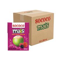 Água De Coco Sococo Sabor Frutas Vermelhas 200ml Cx c/ 24 UN
