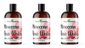 Água de rosas Sweet Essentials Premium Organic 120 ml (pacote com 3)