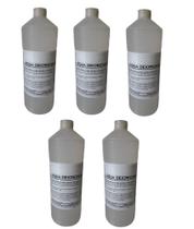 Água Deionizada Desmineralizada Kit com 5L Ultra Pura Embalagem de 1 L Condutividade Menor que 5