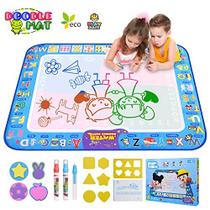 Água Doodle Mat Water Drawing Mat Kids Pintura Writing Doodle Board Educational Toys Gifts 37.7X 29.1 polegadas Extra Large Coloring Mats for Toddlers Boys Girls Age 3 4 5 6 7 8 9 10 11 12 Year Old - Agomttv