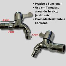 Água Irrigação Torneira De Tanque E Jardim Lavanderia Cromada Inox Com Arejador