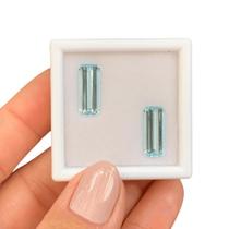 Água Marinha Azul Baguete Par 6,59ct