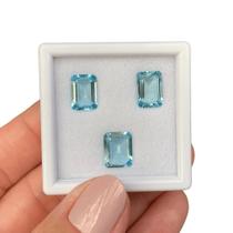 Água Marinha Azul Baguete Retangular SET 6,51ct Água Marinha Azul Baguete Retangular SET 6,51ct