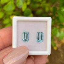 Água Marinha Azul EmeraldCut Par 2,19ct - ENE2ESE