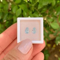 Água Marinha Azul Gota Par 0,80ct