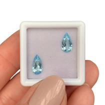 Água Marinha Azul Gota Par 1,36ct